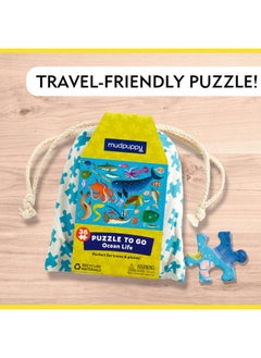 Mudpuppy Mudpuppy Ocean Life Puzzle to Go, 36 Pieces, 12 x 9” - Great for Kids Age 3+ - Packaged in Travel-Friendly Drawstring Fabric Pouch - Perfect for Airplanes, Cars, Trains, 073536334X, Multicolor  - Image 4