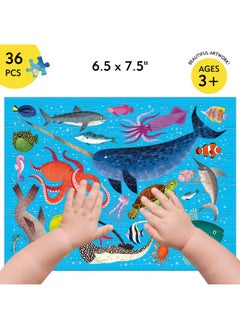 Mudpuppy Mudpuppy Ocean Life Puzzle to Go, 36 Pieces, 12 x 9” - Great for Kids Age 3+ - Packaged in Travel-Friendly Drawstring Fabric Pouch - Perfect for Airplanes, Cars, Trains, 073536334X, Multicolor  - Image 5