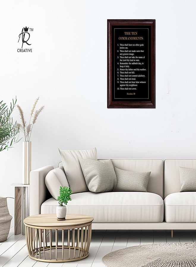 AR Creative The Ten Commandments - Bible Verse Wall Photo Framed Wall Poster, Bible Quotes Print with Frame, Home (18 inch x 13.5 inch) Multicolor - Image 2