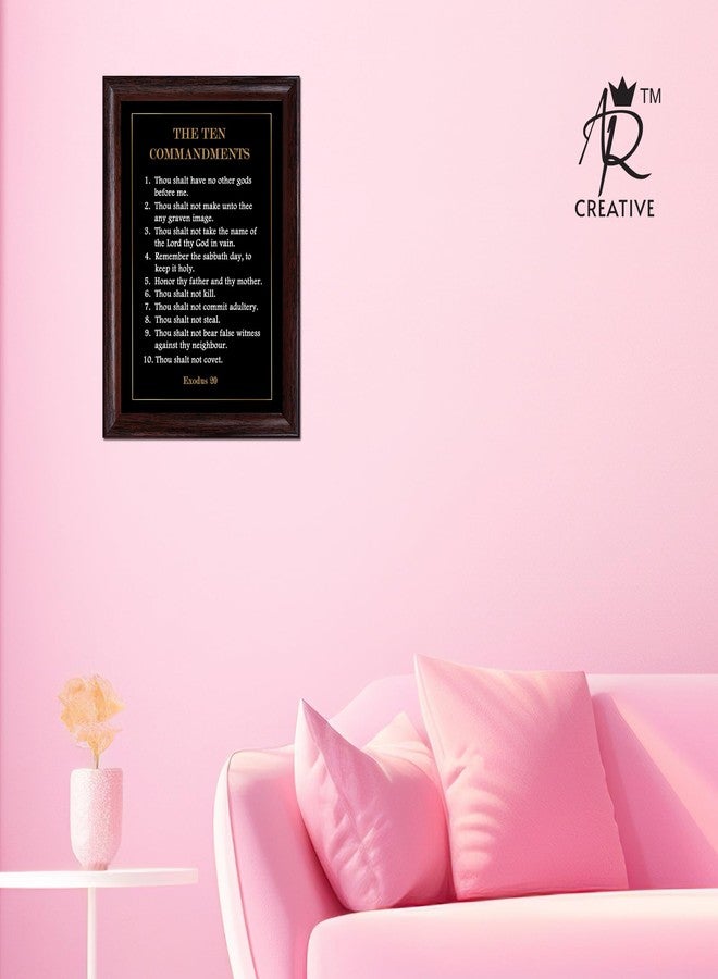 AR Creative The Ten Commandments - Bible Verse Wall Photo Framed Wall Poster, Bible Quotes Print with Frame, Home (18 inch x 13.5 inch) Multicolor - Image 3