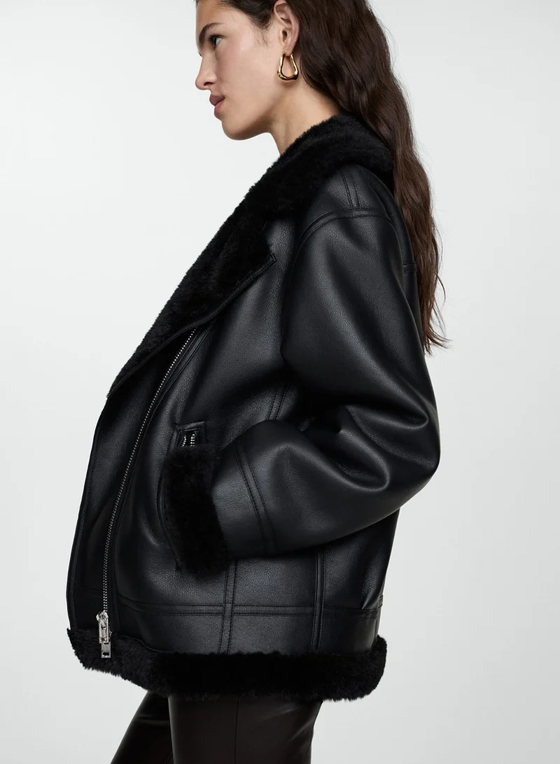 MANGO Adri Pocket Detailed Zip Through Jacket