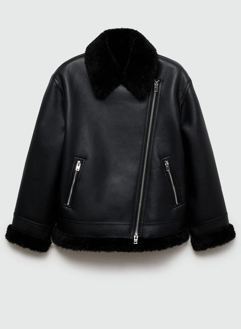 MANGO Adri Pocket Detailed Zip Through Jacket