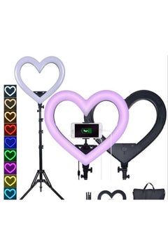 General 19-inch RGB Seven-color Heart-shaped Live Light Fill Light Anchor Beauty And Skin Rejuvenation Internet Celebrity Ring Beauty Light Photography Light-Specifications:2.1 M Conventional Support  - Image 2