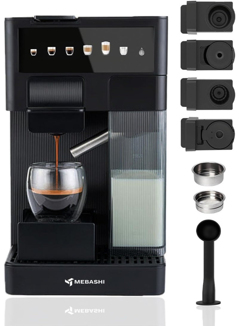 MEBASHI 4-in-1 Multi Capsule Coffee Machine, 1.8 L, Black, 1350 W (ME-CEM401) - Image 2