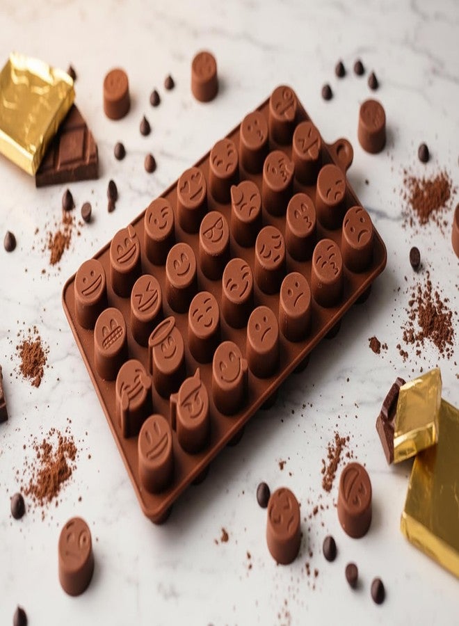 MoldBerry Emoji Chocolate Mold Silicone – 28 Cavity Cute Smiley Emoji Candy Mould for Chocolate, Jelly, Ice Cube, Fondant & Cake Decoration – Flexible Non-Stick Baking Tray (Pack of 1) - Image 4