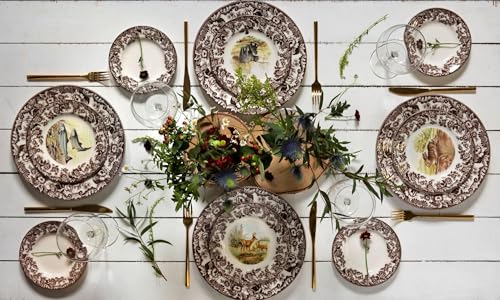 Spode Woodland Rabbit Salad Plate - Wildlife Animal Design, 8 Inch Fine Earthenware, Dishwasher, Microwave & Warm Oven Safe to 225°F - Made in England Rustic Country Dining Tableware - Image 2
