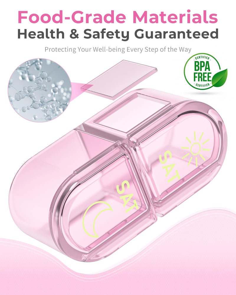Pillex Pill Organizer 2 Times a Day, AM PM Pill Organizer 7 Day, Weekly Pill Box 2 Twice a Day, Travel Pill Case 7 Days, Medicine Organizer for Medication, Vitamins, Fish Oils, Supplements - Image 5