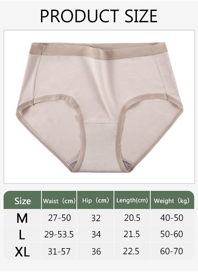 DUNISO - 4PC Women's Briefs Ladies Girl's Mid-waist Modal Underwear High Stretch Panties Soft Underpants Underwear Full Coverage Panties Multicolor - Image 1