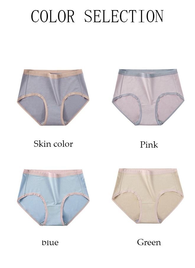 DUNISO - 4PC Women's Briefs Ladies Girl's Mid-waist Modal Underwear High Stretch Panties Soft Underpants Underwear Full Coverage Panties Multicolor - Image 1