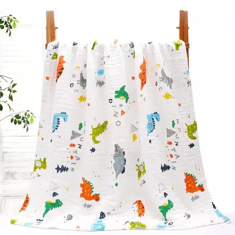 Hugh Ugoli Muslin Baby Bath Towel – Luxuriously Absorbent 6-Layer Cotton Infant Towel, Gentle on Delicate Skin, Ideal for Newborns – 50x100cm (1) - Image 1