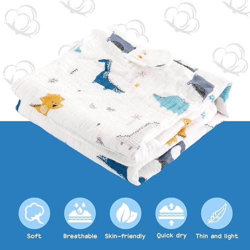Hugh Ugoli Muslin Baby Bath Towel – Luxuriously Absorbent 6-Layer Cotton Infant Towel, Gentle on Delicate Skin, Ideal for Newborns – 50x100cm (1) - Image 3