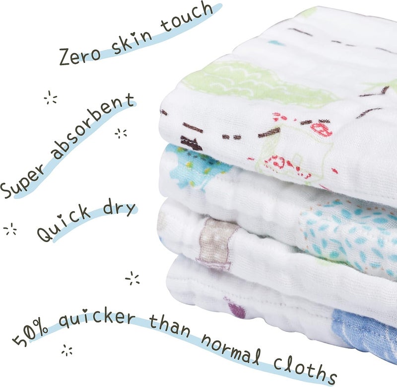Hugh Ugoli Muslin Baby Bath Towel – Luxuriously Absorbent 6-Layer Cotton Infant Towel, Gentle on Delicate Skin, Ideal for Newborns – 50x100cm (1) - Image 2