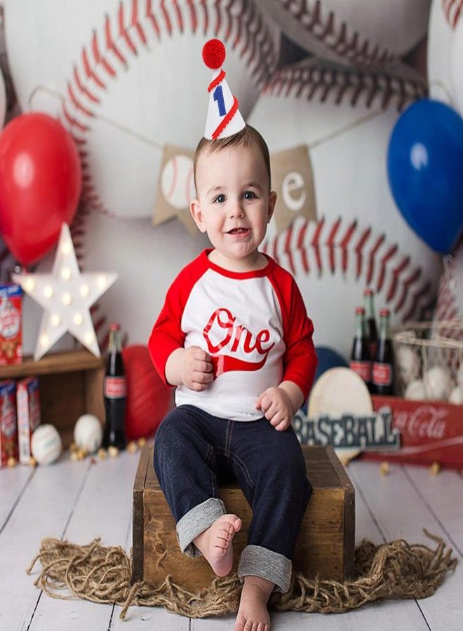 YOUAME Baseball 1st Birthday Hat - Sport Boys First Birthday Decorations,White Red Baseball Cone Hat,Rookie Of The Year Party Crown, One Cake Smash Photo Props - Image 4