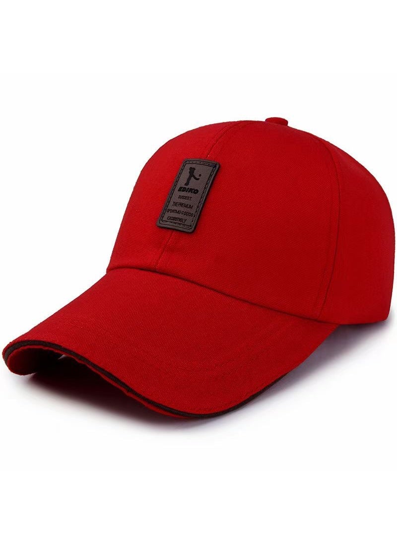 Generic Unisex Baseball Cap Casual Long Brim Duck Tongue Hat Red  - Image 1
