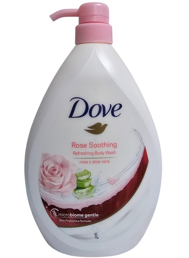 دوف غسول الاستحمام جو فريش المهدئ بالورد والألوفيرا برائحة منعشة 1لتر - Image 1