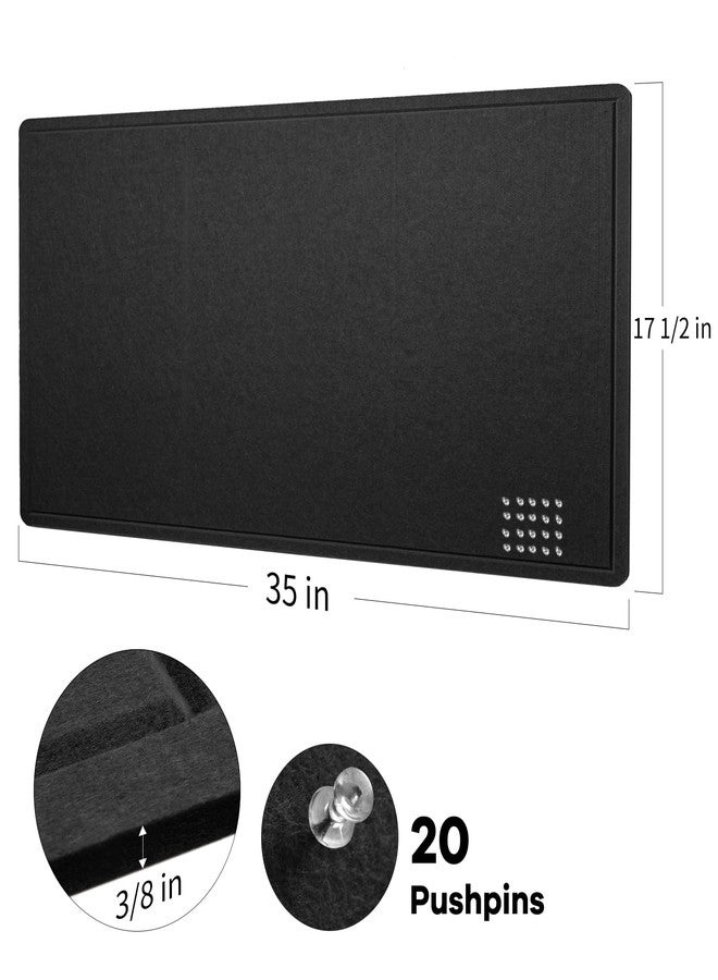 lightomorrow Bulletin Board, 35 x 17 1/2 inches Felt Board - Decorative Pin Board, Cork Board Alternative for Wall, Foldable Picture Board Self-Adhesive Vision Board Prayer Board with 20 Pushpins Black - Image 4