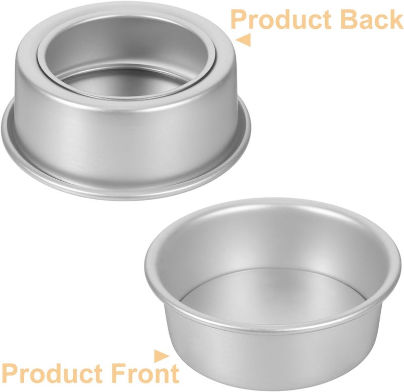 2pcs 5-inch Aluminum Loose Bottom round Cake Pans Nonstick Chiffon and Cheesecake Baking Mold for Birthday and Wedding Baking - Image 3