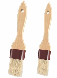 SYOSI Pastry Brush, Baking Basting Brush Beech Hardwood Handles Culinary Oil Brush for Barbecue Butter Grill BBQ Sauce Baster Marinade Kitchen Food Cooking Brushes One Big and One Small (2 Pcs)  - Image 1