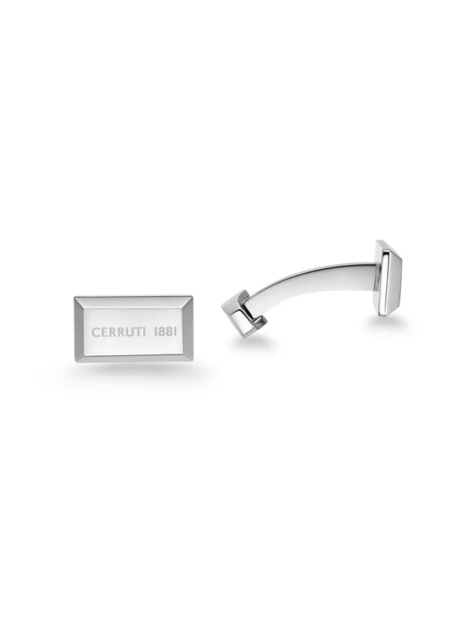 CERRUTI 1881 Elio Silver Stainless Steel Square Cufflink for Men