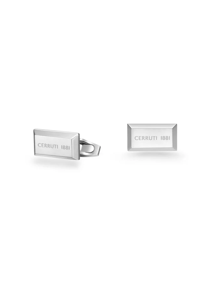 CERRUTI 1881 Elio Silver Stainless Steel Square Cufflink for Men