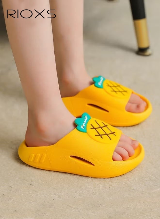 Kids Slippers, Non-Slip Slippers for Toddler Boys Girls, Cute Cartoon Slide Slipper, Comfy Soft Sole Slip-on Slippers, Quick Dry Bath Slides, Non-slip Shower Slippers, Kids Unisex Slippers for Bathroom Summer Pool, Indoor Outdoor Beach Open-toes Shoes - Image 2