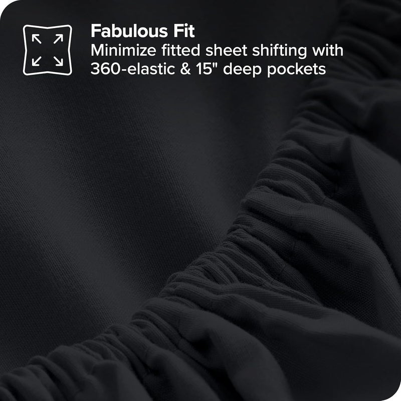 Full Bed Set - 5 Pieces - Comforter 225 * 235,Fitted Sheet 180 * 200, Pillowcase 45 * 180, 2 Pillow Cases 50 * 70 - Elegant and Practical Two Tone Tone Matching Set (Black & Red) - Image 5