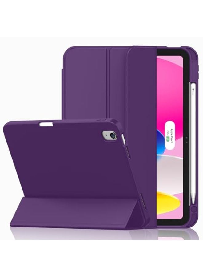 iMieet حافظة iMieet لجهاز iPad (A16)/الجيل العاشر من iPad [11 بوصة 2025/10.9 بوصة 2022]، حافظة ذكية قابلة للطي ثلاثية مع حامل وحامل قلم وظهر TPU ناعم، تدعم Touch ID (أسود) - Image 1
