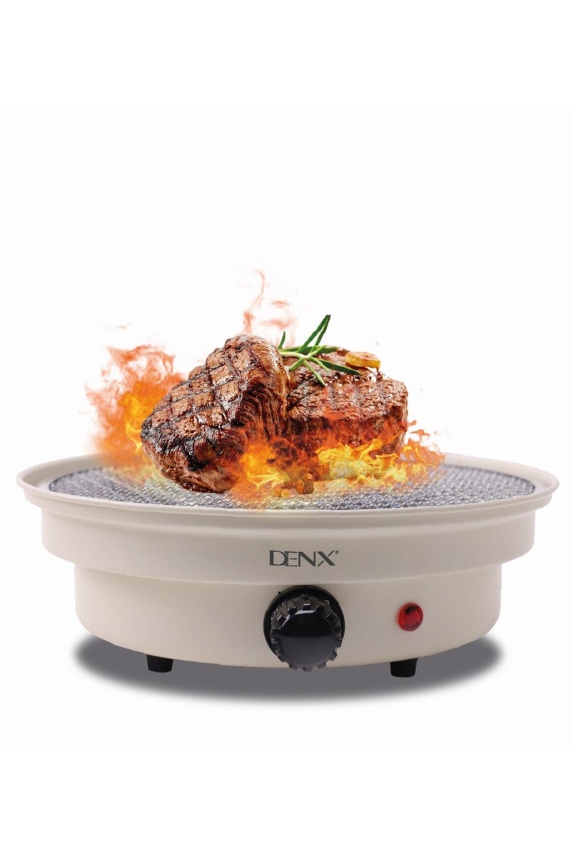 Denx Electric Grill - Smokeless indoor barbecue grill with non-stick surface, high-efficiency heating, and easy cleaning - Image 1
