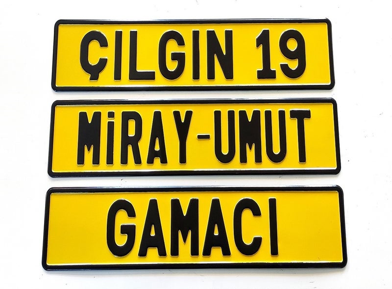 Ayz Branding Decorative Plate, Name Written Plate, Ornament Plate, Auto License Plate, Personalized Name Plate, Car License Plate