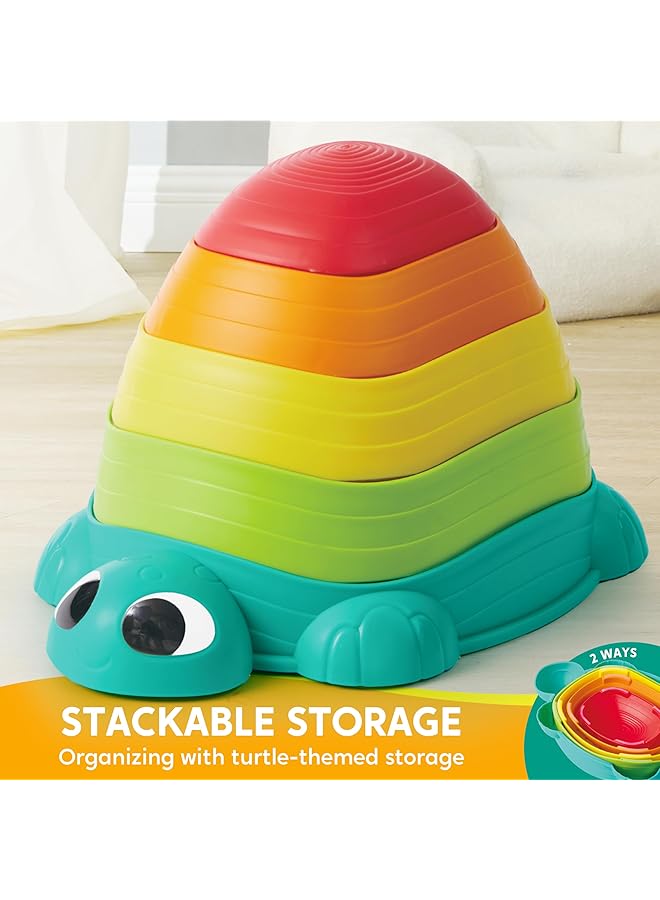 جوين قطع من أحجار التوازن على شكل سلحفاة للأطفال، مسار سلحفاة، أحجار القفز، لعبة تنسيق مسار العقبات للأطفال الصغار، ألعاب داخلية أو خارجية للأطفال من سن 3 سنوات فما فوق - Image 4