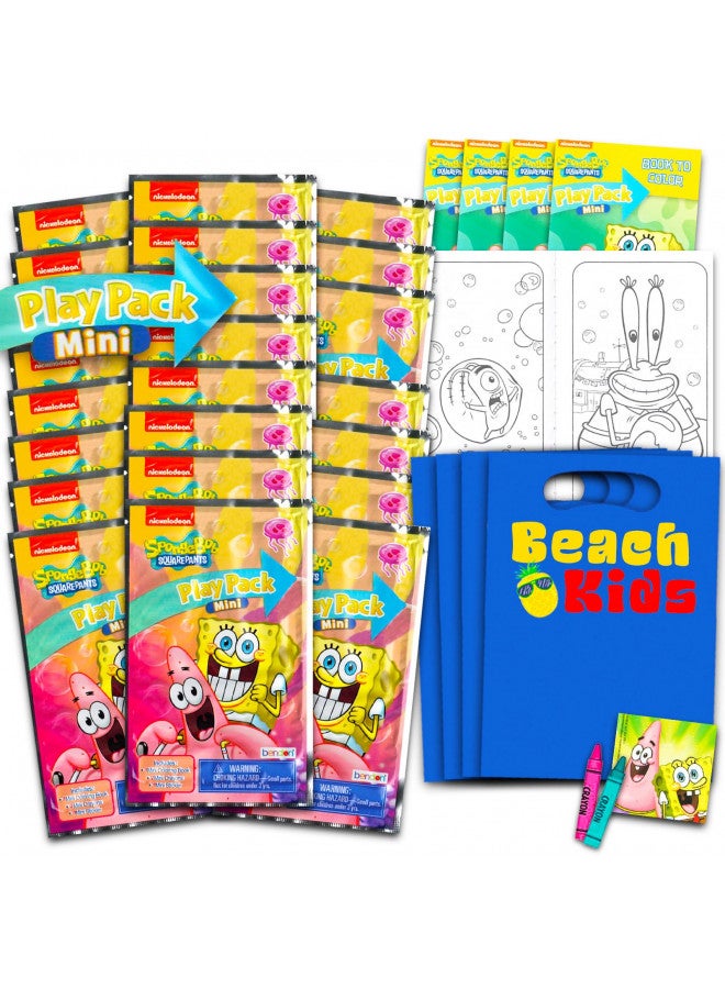 Viacom Spongebob Squarepants Mini Party Favors Set for Kids - Bundle with 24 Mini Spongebob Grab n Go Play Packs with Coloring Pages, Stickers and More (Spongebob Birthday Party Supplies) - Image 1