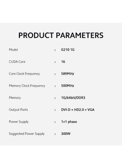 Generic G210 1G Graphic Card 1G/64bit/DDR3 Memory 500MHz Memory Clock Frequency DVI-D+HD+VGA Output Ports  - Image 2