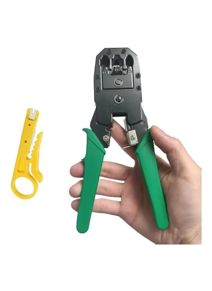 بروماس أداة تجعيد كابل الأسلاك RJ45 RJ11 RJ12 باللون الأخضر  - Image 1