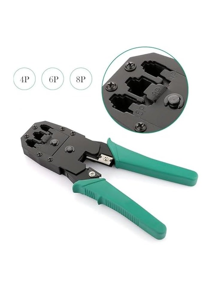 بروماس أداة تجعيد كابل الأسلاك RJ45 RJ11 RJ12 باللون الأخضر  - Image 2