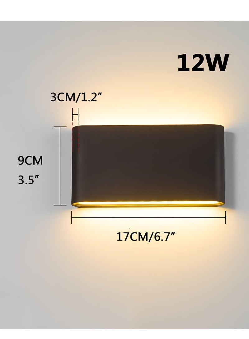 Next Life Modern 12W LED Outdoor Wall Light, IP65 Up and Down Outdoor Garden Wall Lamp - Image 2