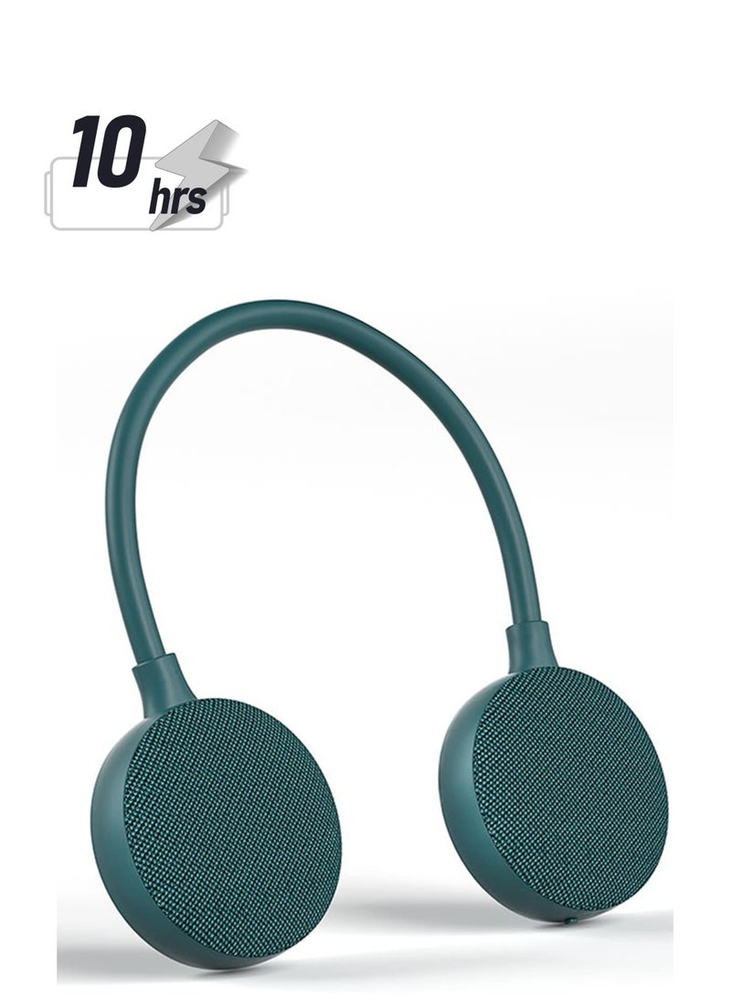 Excefore مكبر صوت بلوتوث حول الرقبة، مكبر صوت لاسلكي محمول يمكن ارتداؤه، EBS-906، بلوتوث 5.0، ميكروفون مدمج، وقت تشغيل 10 ساعات، للمنزل والخارج، أخضر - Image 1