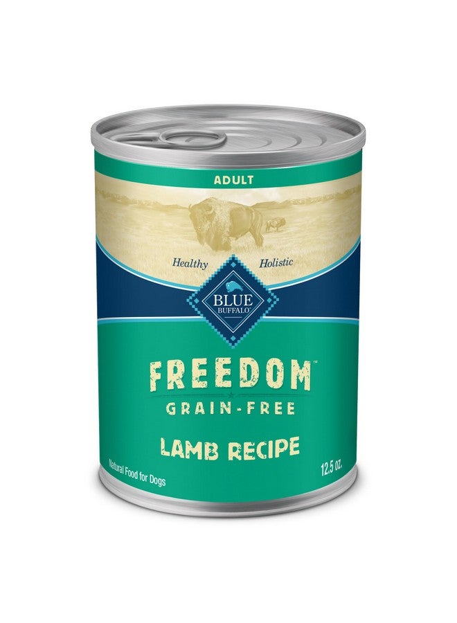 بلو بافلو طعام الكلاب الرطب "بلو بافالو فريدوم" الخالي من الحبوب، خالٍ من الغلوتين والمواد الحافظة الاصطناعية، مصنوع من مكونات طبيعية، بنكهة لحم الضأن، علب سعة ١٢.٥ أونصة (١٢ عبوة) - Image 1