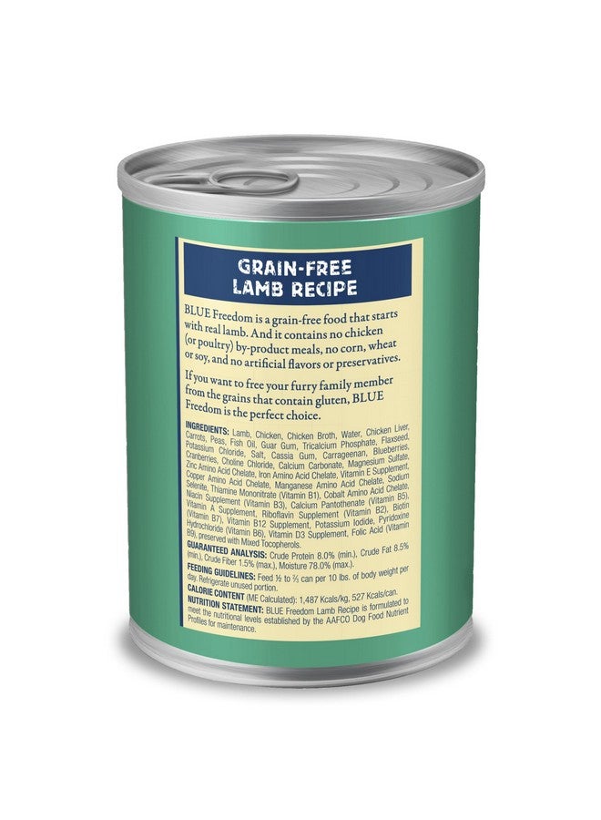 بلو بافلو طعام الكلاب الرطب "بلو بافالو فريدوم" الخالي من الحبوب، خالٍ من الغلوتين والمواد الحافظة الاصطناعية، مصنوع من مكونات طبيعية، بنكهة لحم الضأن، علب سعة ١٢.٥ أونصة (١٢ عبوة) - Image 2