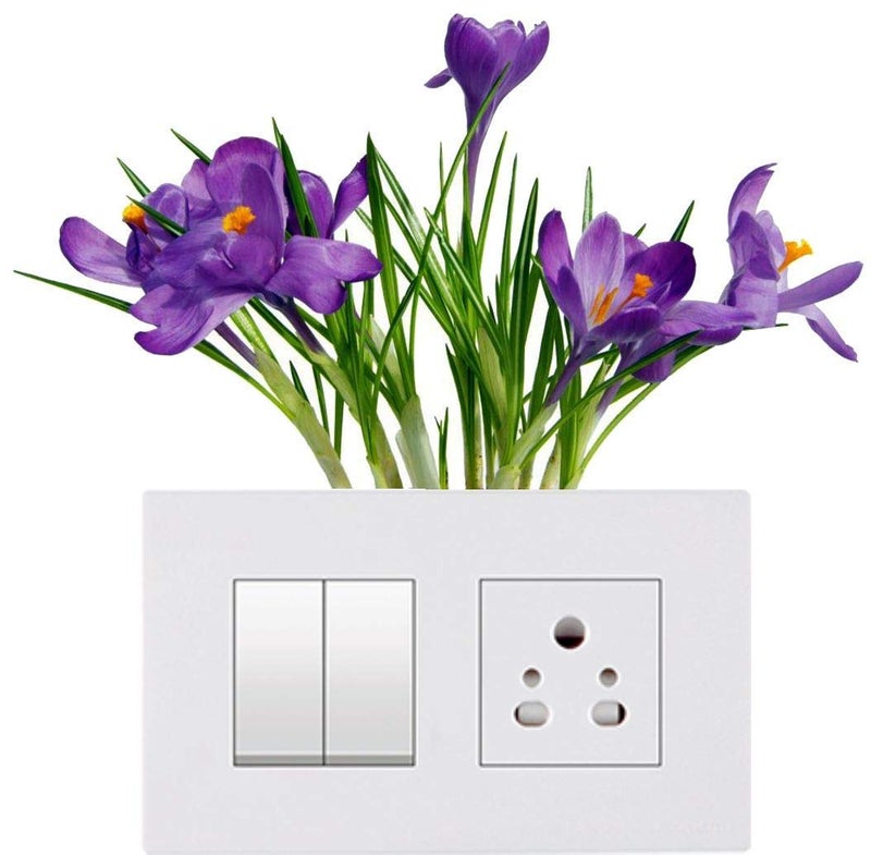 Techgifti ™ Baby Room Grass and Flowers Switch Board Sticker Wall Sticker, Wall Art, Fridge Sticker Pack of 8 - Image 4