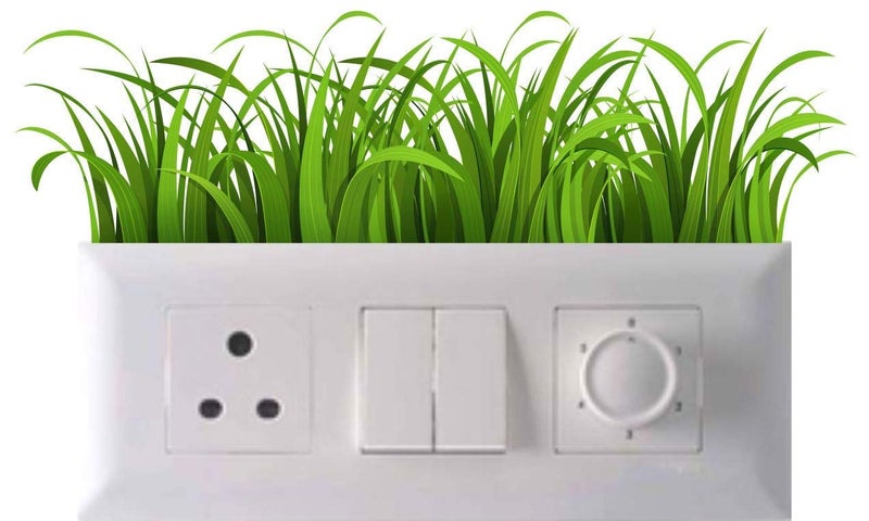 Techgifti ™ Baby Room Grass and Flowers Switch Board Sticker Wall Sticker, Wall Art, Fridge Sticker Pack of 8 - Image 2