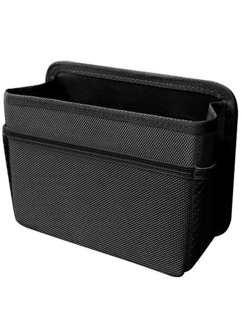 2 in 1 Car Trash Can, Premium PU Leak-Proof Waterproof Car Trash Bin Collapsible Portable Auto Garbage Bag Large Capacity Trashcan Storage Bag(Black)