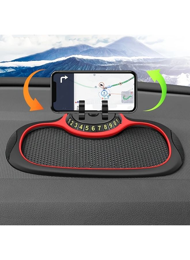 حامل هاتف السيارة الدوار الأسود القابل للتعديل 360 درجة مع مشبك على شكل بجعة مضاد للانزلاق - Image 4