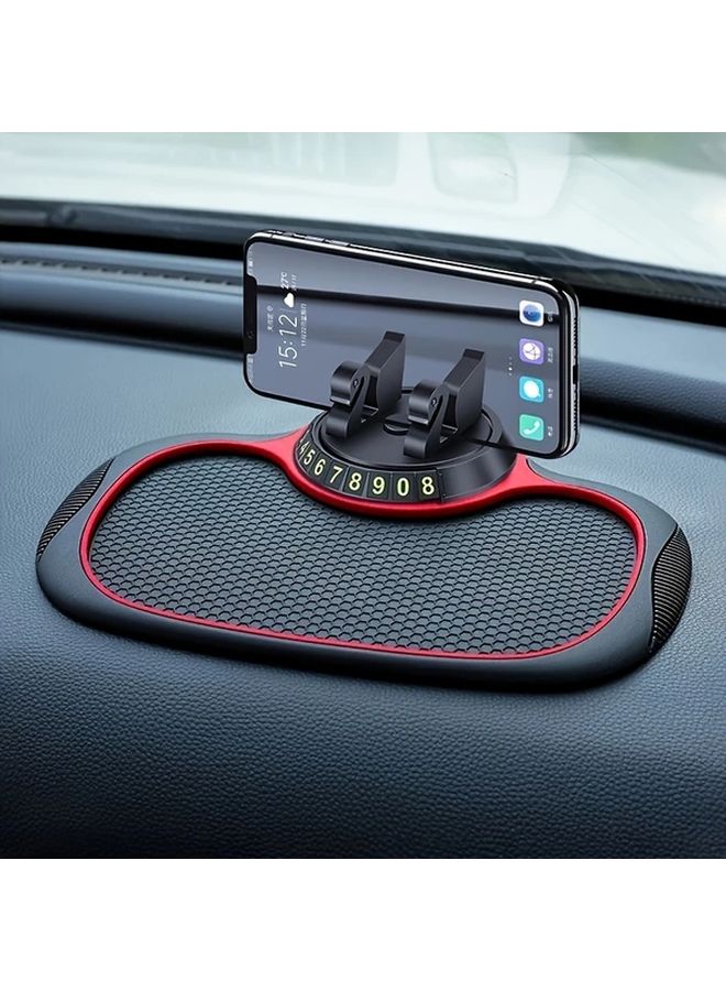 حامل هاتف السيارة الدوار الأسود القابل للتعديل 360 درجة مع مشبك على شكل بجعة مضاد للانزلاق - Image 2