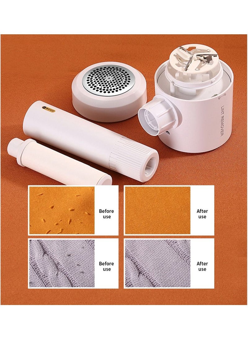 MileMelo Electric Fabric Shaver-Lint Remover Rechargeable, Electric Portable Sweater Defuzzer White  - Image 4