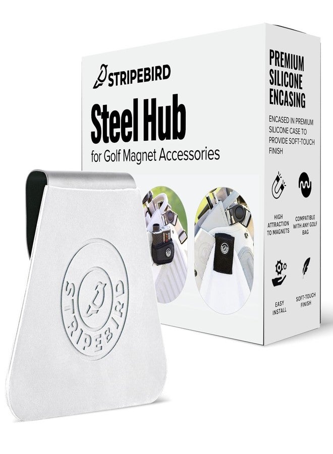 Stripebird - Golf Steel Hub for Magnetic Accessories (White) - Golf Bag Attachment for Magnetic Products - Easily Access Magnetic Golf Accessories from Your Golf Bag - Image 1