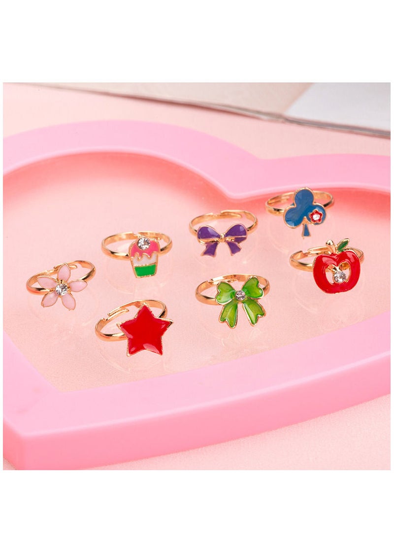 Generic 36 Pieces Little Girl Adjustable Rings Toy in Heart Shape Box  - Image 3