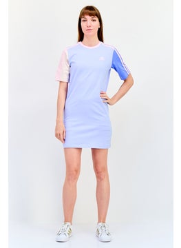 Adidas Women Sportswear Fit Short Sleeves Outdoor Dress, Light Blue  - Image 4