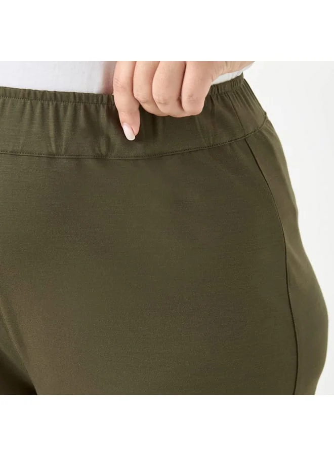 Ulla Popken Plus Size Ulla Popken Pants with Elasticated Waistband
