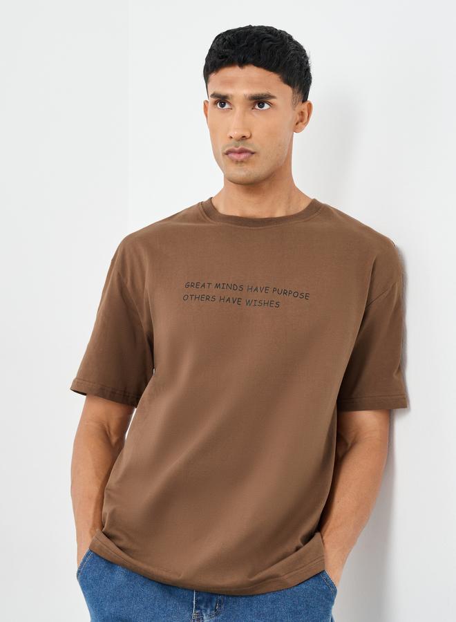 Styli Men Oversized Minimal Printed T-Shirt - Image 1