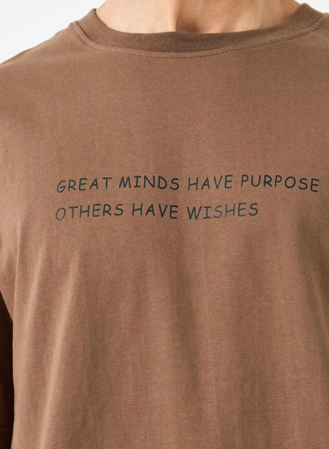 Styli Styli Men Oversized Minimal Printed T-Shirt